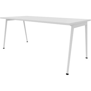 Quadrifoglio X3 Schreibtisch weiß rechteckig, 4-Fuß-Gestell weiß 180,0 x 80,0 cm