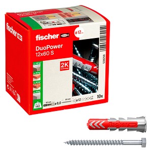 4048962262254 - fischer DuoPower 12x60 S 2K 538258 Dübel mit Schrauben Ø 12 mm x 60 mm 10 Stück 4048962262254 - fischer DuoPower 12x60 S 2K 538258 Dübel mit Schrauben Ø 12 mm x 60 mm 10 Stück