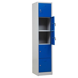 4260090177976 - Schließfachschrank 110889 Metall 1 Abteil mit 5 Fächern abschließbar 41x190cm (BxH) blau 4260090177976 Gürkan