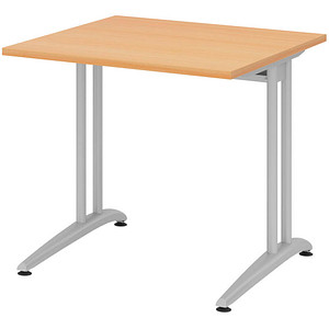 4032062002759 - B-Serie Schreibtisch Buche C-Fuß 800 (B) x 800 (T) x 720 (H) mm Melaminharzbeschichtete Spanplatte
