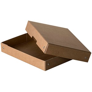 4014481245603 - Archivbox PureBox Nature A5 für bis zu 500 Blatt mit Beschriftungsfeld L 250 x B 180 x Füllhöhe 40 mm FSC®-Pappe braun