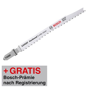 4059952537672 - AKTION 3 BOSCH EXPERT ‘Hardwood 2-side clean’ T 308 BF Stichsägeblätter mit Prämie nach Registrierung 4059952537672 - AKTION 3 BOSCH EXPERT ‘Hardwood 2-side clean’ T 308 BF Stichsägeblätter mit Prämie nach Registrierung