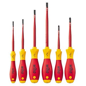 4010995364557 - Schraubendreherset SoftFinish slimFix (36455) 6 teilig Schraubenziehersatz vde Elektriker isoliert 1000v Schlitz Kreuzschlitz - Wiha