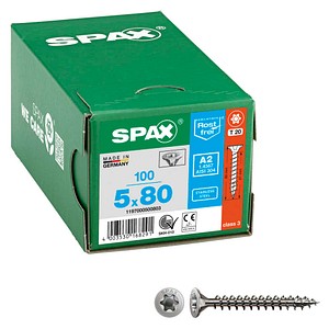 4003530168291 - Spax - Edelstahlschraube 5 x 80 mm 100 Stück Vollgewinde Senkkopf t-star plus T20 4CUT - 1197000500803