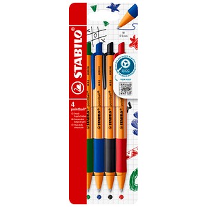4006381437264 - STABILO® Kugelschreiber pointball Druckmechanik dokumentenecht Strichstärke 05 mm farbsortiert 4er-Set 4006381437264 - STABILO® Kugelschreiber pointball Druckmechanik dokumentenecht Strichstärke 05 mm farbsortiert 4er-Set