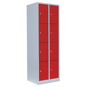 4061815517943 - Schließfachschrank lichtgrau feuerrot 520424 8 Schließfächer 600 x 500 x 1800 cm 4061815517943 LÜLLMANN 4061815517943 - Schließfachschrank lichtgrau feuerrot 520424 8 Schließfächer 600 x 500 x 1800 cm 4061815517943 LÜLLMANN