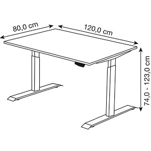 4044917453579 - Move 1 elektrisch höhenverstellbarer Schreibtisch eiche hell rechteckig T-Fuß-Gestell grau 1200 x 800 cm 4044917453579 - Move 1 elektrisch höhenverstellbarer Schreibtisch eiche hell rechteckig T-Fuß-Gestell grau 1200 x 800 cm