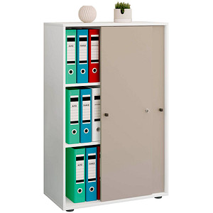 4051814427527 - my office Schiebetürenschrank XL Lona 919109 grau weiß 2 Fachböden 700 x 370 x 1100 cm 4051814427527 - my office Schiebetürenschrank XL Lona 919109 grau weiß 2 Fachböden 700 x 370 x 1100 cm