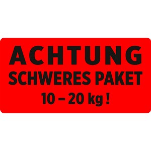 4004182172544 - 200 Warnetiketten rot »ACHTUNG SCHWERES PAKET 10-20 kg!« 1000 x 500 mm 4004182172544 - 200 Warnetiketten rot »ACHTUNG SCHWERES PAKET 10-20 kg!« 1000 x 500 mm