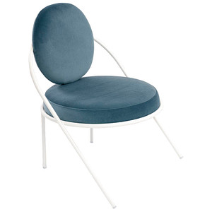 meet powered by PAPERFLOW Sessel SATURNE blau weiß Stoff 70,0 x 73,0 x 88,0 cm, 1 St.