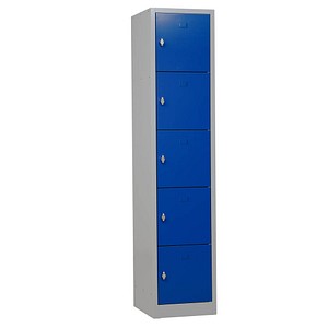 4260090177990 - Schließfachschrank 111281 Metall 1 Abteil mit 5 Fächern abschließbar (Schloss separat erhältlich) 41x190cm (BxH) blau 42600