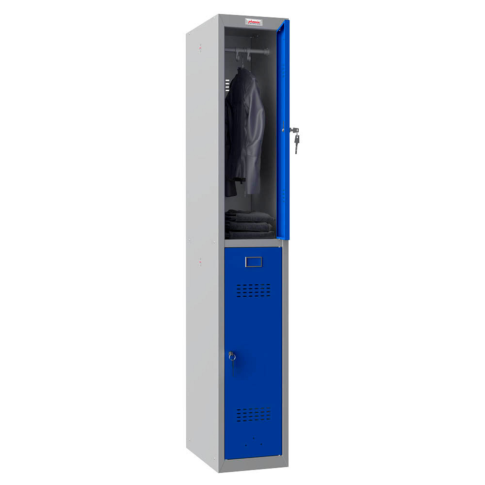 Spind Locker phoenix Spind Locker blau, grau PL1230GBK, 2 Schließfächer 30,0 x 50,0 ...