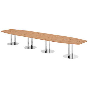 4032062315811 - HAMMERBACHER Konferenztisch KT52S asteiche Tonnenform Rundrohr chrom 5200 x 850 - 1300 x 740 cm