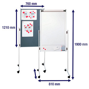 4016946061544 - Kombi-Flipchart ECO B 760 x H 1210 mm multifunktional beidseitig magnethaftend & pinnbar inkl Flipchartblockhalter UMT FC