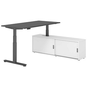 4032062329955 - Schreibtischkombination XDSM 16 höhenverstellbar 63-127cm (H) 160x80cm (BxT) rechteckig graphit   graphit 4032062329955 Hamm