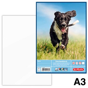 herlitz Zeichenblock DIN A3 100 g/qm, 10 Blatt, 1 Block