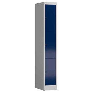 4061815856653 - Schließfachschrank ClassiX enzianblau lichtgrau X-520311 3 Schließfächer 310 x 500 x 1800 cm 4061815856653 LÜLLMANN