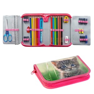 4087205775571 - EBERHARD FABER Federmäppchen befüllt Katze Motiv 42 teilig 196 x 34 cm