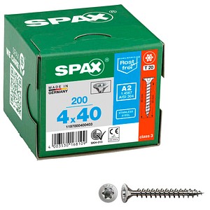 SPAX® Universalschrauben T20 Senkkopf BLANK A2 1197000400403 4 mm x 40 mm, 200 St.