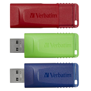 verbatim USB-Sticks Slider rot, blau, grün 16 GB