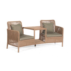 SonnenPartner® Sitzgruppe Luna natural honey, hellbraun Kunststoff, Metall