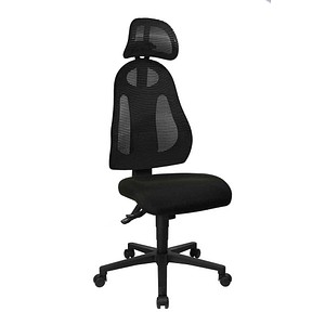 Topstar Bürostuhl Free Art mit Kopfstütze, FR100 G200X Stoff schwarz, Gestell schwarz