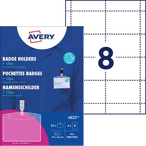 5014702001390 - AVZ 4822 - Namensschild 60x90 mm Clip mit Einsteckschilder 25 Stück
