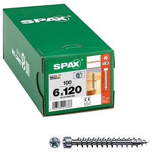 4003530246388 - Inforce 6 x 120 mm 100 Stück Vollgewinde Zylinderkopf t-star plus T30 4CUT wirox - 1211010601205 - Spax