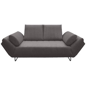 DOMO Collection 2-Sitzer Funktionssofa grau schwarz Stoff 210,0 x 97,0 x 95,0 cm, 1 St.