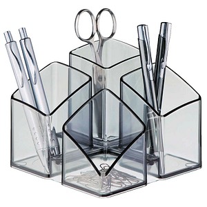 HAN Stiftehalter SCALA grau-transparent Polystyrol 4 Fächer 12,5 x 12,5 x 10,0 cm
