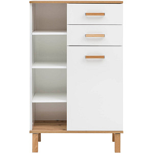 4027181123423 - Badschrank Padua 701997 weiß glanz eiche landhaus 670 x 350 x 1145 cm