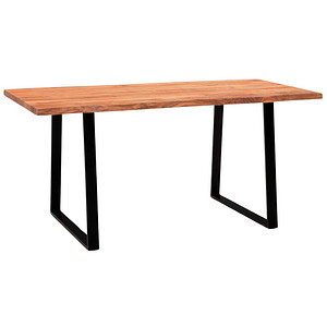 4251757721427 - WOHNLING Schreibtisch akazie rechteckig Trapez-Gestell schwarz 1600 x 800 cm 4251757721427 - WOHNLING Schreibtisch akazie rechteckig Trapez-Gestell schwarz 1600 x 800 cm