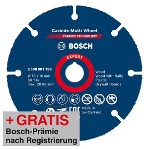 4059952567549 - Accessories expert Carbide Multi Wheel 2608901196 Trennscheibe gerade 76 mm 1 St - Bosch 4059952567549 - Accessories expert Carbide Multi Wheel 2608901196 Trennscheibe gerade 76 mm 1 St - Bosch