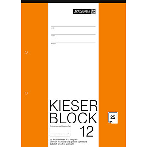4003273032019 - Arbeitsblock Kieserblock 12 DIN A4 blanko Lineatur 12 4003273032019 Brunnen 4003273032019 - Arbeitsblock Kieserblock 12 DIN A4 blanko Lineatur 12 4003273032019 Brunnen