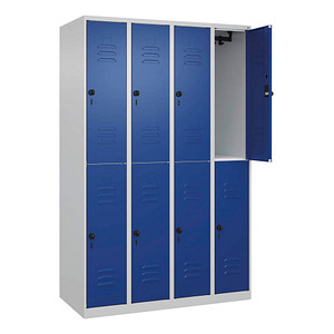 4067521358337 - Spind Classic Plus lichtgrau enzianblau 080300-40-S10003 8 Schließfächer 1200 x 500 x 1850 cm 4067521358337 C+P-Möbel