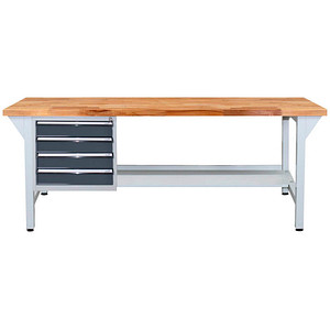 4050049426732 - Werkbank lichtgrau anthrazitgrau 4 Schubladen 2000 x 750 x 850 cm 4050049426732 ADB 4050049426732 - Werkbank lichtgrau anthrazitgrau 4 Schubladen 2000 x 750 x 850 cm 4050049426732 ADB