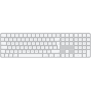 Apple Magic Keyboard (2024) mit Ziffernblock und Touch ID Tastatur kabellos silber, weiß