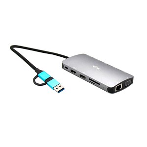 8595611705762 - I-TEC USB-C Metal Nano Dock 2xHDMI 1xVGA 1xSD Kartenleser 1xmicroSD Kartenleser 1xGLAN 3xUSB 20 1xUSB 32 1xUSB-C32Data 1xUSB-C PD (CANANOTDOCKPD)