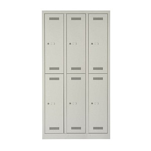 5020073812749 - Spind MonoBloc ML09T2645 Metall 3 Abteile mit 6 Fächern abschließbar 90x170cm (BxH) lichtgrau 5020073812749 Bisley