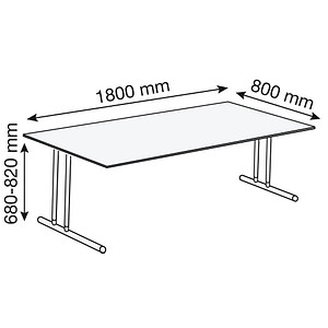 4044917434035 - Schreibtisch 11766210 manuell höhenverstellbar 68 - 82cm (H) 180cmx80cm (BxT) rechteckig weiß chrom 4044917434035 Kerkmann 4044917434035 - Schreibtisch 11766210 manuell höhenverstellbar 68 - 82cm (H) 180cmx80cm (BxT) rechteckig weiß chrom 4044917434035 Kerkmann