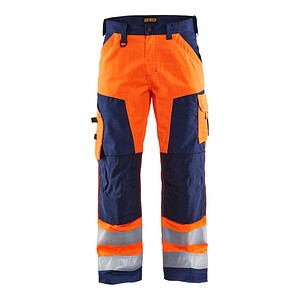 BLAKLÄDER® Herren Warnschutzhose 1566 orange, marine Größe 54