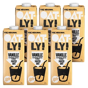 Oatly Haferdrink Vanille 5025168009, 2,6% Fett, laktosefrei, vegan, 1 Liter, im Tetrapack 7394376619267 Oatly 6 Stück