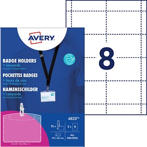 5014702001505 - AVZ 4825 - Namensschild 60x90 mm Lanyard mit Einsteckschilder 10 Stück
