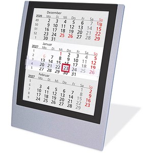 Tischkalender Einsteckkalender 2026/2027 grau/schwarz, 1 St.