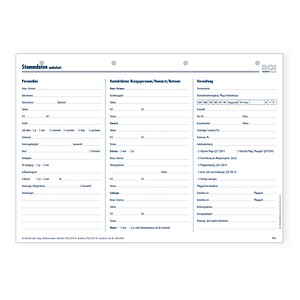 4052301034754 - Stammdaten ambulant ohne Durchschreibeblatt Formulare 50 St