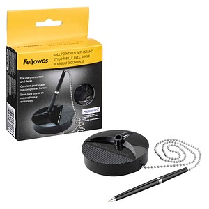 3261590982153 - Standkugelschreiber schwarz mit erschwertem Fuß (300 g) 520 mm lange Chrom-Kette (9821502)