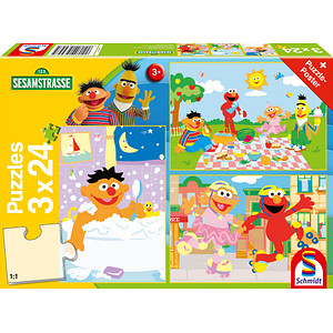 Schmidt Sesamstrasse Sachen machen Puzzle, 3 x 24 Teile