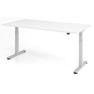 4032062176429 - Sitz-Steh-Schreibtisch VXMST2E W S elektrisch höhenverstellbar 72-119cm (H) 200cmx100cm (BxT) rechteckig weiß   Silber 40320
