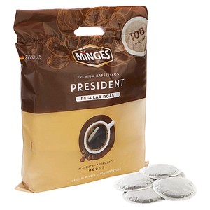 MINGES PREMIUM REGULAR Kaffeepads, Robustabohnen 108 Pads