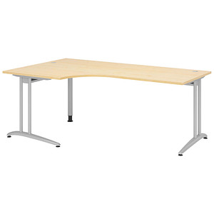 4032062014387 - HAMMERBACHER BS82 Schreibtisch ahorn L-Form C-Fuß-Gestell silber 2000 x 800 1200 cm 4032062014387 - HAMMERBACHER BS82 Schreibtisch ahorn L-Form C-Fuß-Gestell silber 2000 x 800 1200 cm